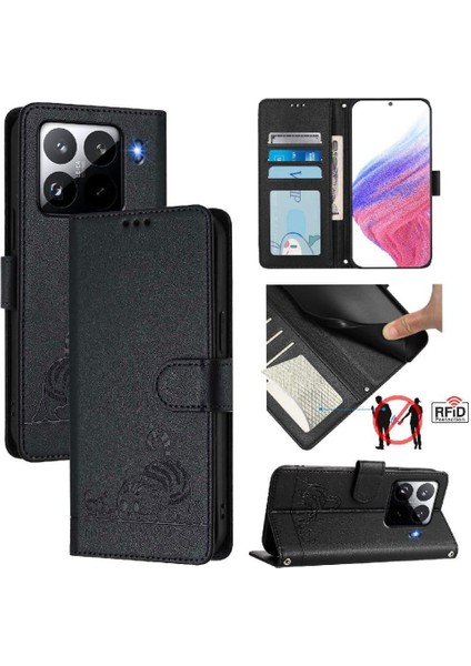 Xiaomi 15 5g Için Kılıf Cüzdan Kapak Kapak Kedi Rfıd Kart Yuvası Tutucu Kickstand (Yurt Dışından) indirimleri