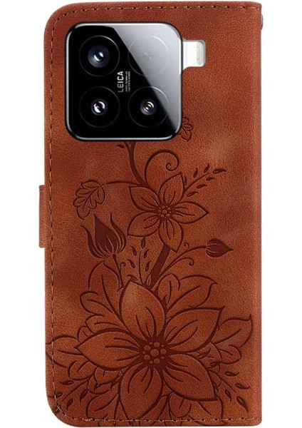 Xiaomi 15 Için Flip Case Kart Tutucu Manyetik Kickstand Cüzdan Kabartmalı Zambak (Yurt Dışından) indirimleri