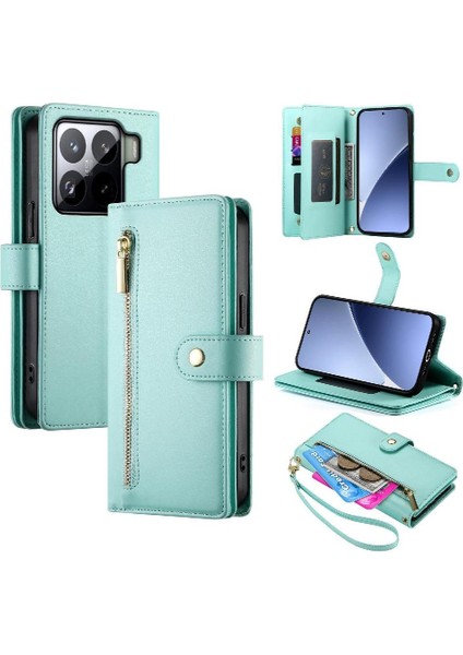 Xiaomi 15 Kickstand Bilek Kayışı Cüzdan Bölmesi Kartı Için Flip Case (Yurt Dışından)