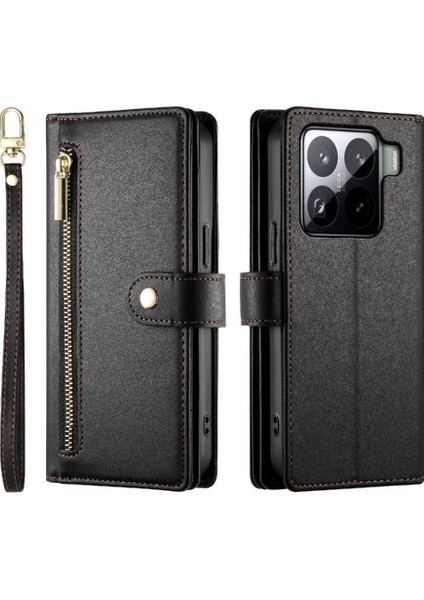 Xiaomi 15 Kickstand Bilek Kayışı Cüzdan Bölmesi Kartı Için Flip Case (Yurt Dışından)