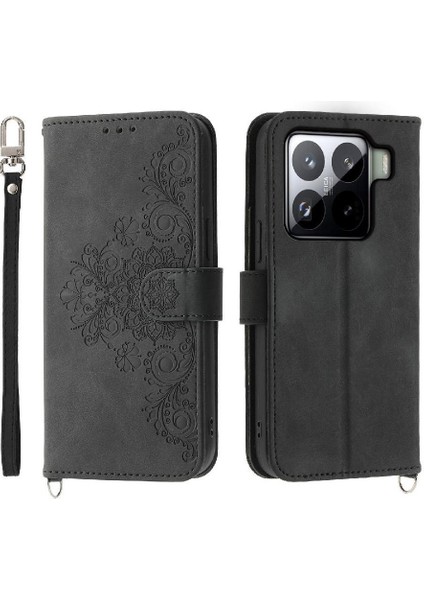 Xiaomi 15 Kabartmalı Bileklik Darbeye Dayanıklı Çoklu Kredi Kartı Için Flip Case (Yurt Dışından)