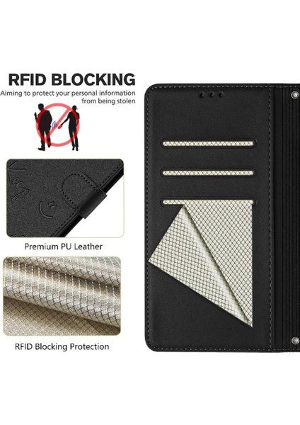 Xiaomi Poco C75 Flıp Kapak Kart Tutucu Cüzdan Rfıd Engelleme Pu Için Kılıf (Yurt Dışından)