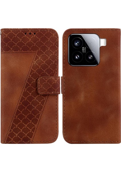 Telefon Kılıfı Için Xiaomi 15 Cüzdan Flip Folio Kapak Pu Deri Kart Yuvası (Yurt Dışından)
