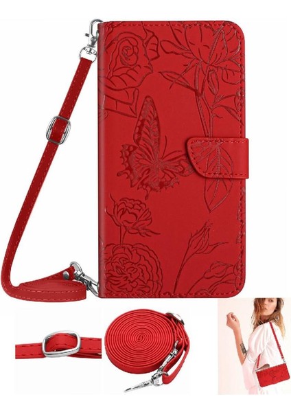 Kart Sahibi ve Uzun Kayış Kelebekler ve Çiçekler ile Xiaomi 15 Için Kılıf (Yurt Dışından)