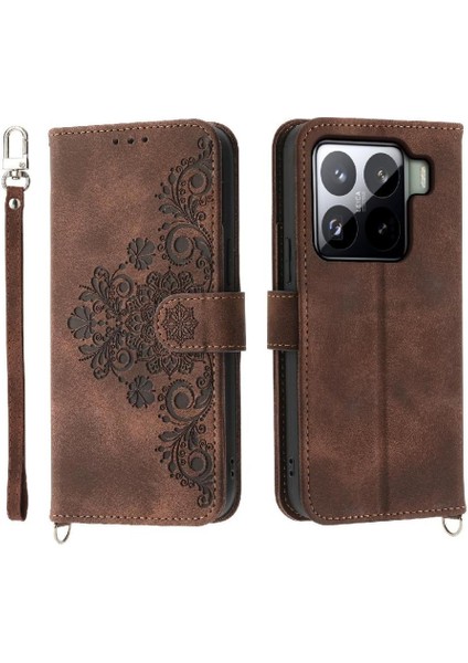 Xiaomi 15 Kabartmalı Bileklik Darbeye Dayanıklı Çoklu Kredi Kartı Için Flip Case (Yurt Dışından)