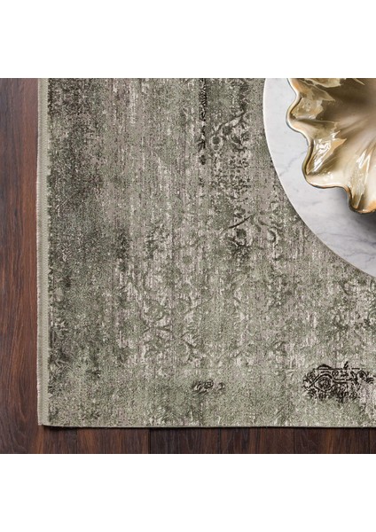 Fresco Dyed Fsd 01 D.yeşil - Eskitme Dokulu Işıltılı Salon Halısı