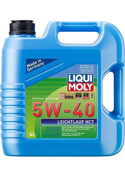 5W40 Motor Yağı Sentetik Leıchtlauf Hc7 4 Lt (1382)
