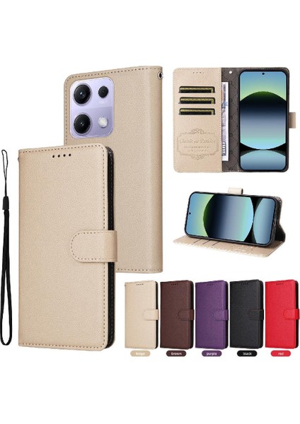 Xiaomi Redmi Note 13 Pro 4g Cüzdan Kablosuz Şarj Crad Için Flip Case (Yurt Dışından)