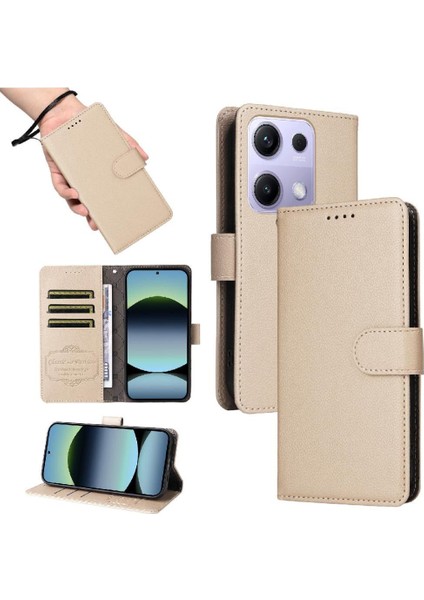 Xiaomi Redmi Note 13 Pro 4g Cüzdan Kablosuz Şarj Crad Için Flip Case (Yurt Dışından)
