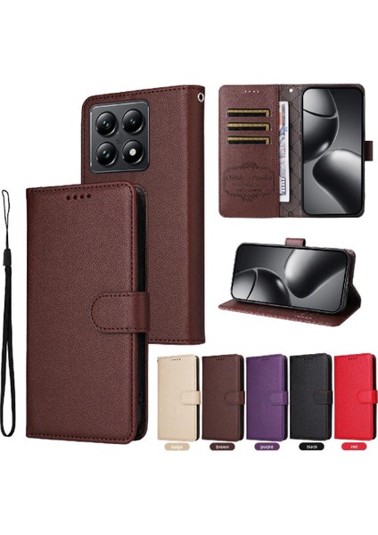 Xiaomi 14T Pro Crad Yuvası Kablosuz Şarj Cüzdan Manyetik Için Flip Case (Yurt Dışından) fiyatları