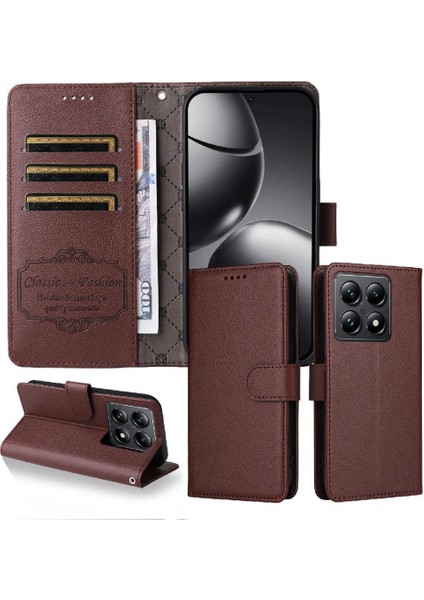 Xiaomi 14T Cüzdan Crad Yuvası Manyetik Araç Montaj Kablosuz Için Flip Case (Yurt Dışından)
