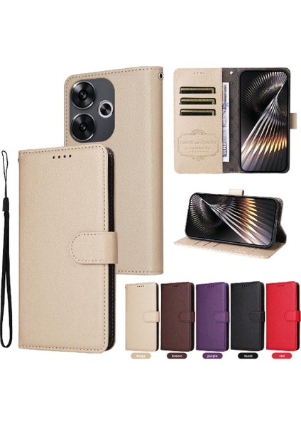 Xiaomi Poco F6 Crad Yuvası Cüzdan Kablosuz Şarj Manyetik Için Flip Case (Yurt Dışından) modelleri