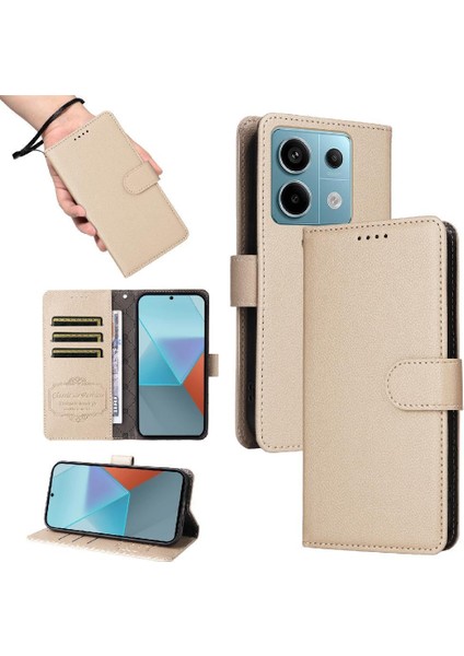 Xiaomi Poco X6 5g Cüzdan Kablosuz Şarj Crad Yuvası Araba Için Flip Case (Yurt Dışından)