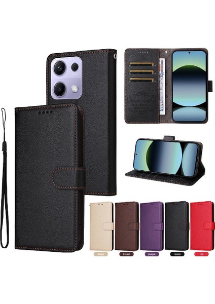 Xiaomi Redmi Note 13 Pro 4g Cüzdan Kablosuz Şarj Crad Için Flip Case (Yurt Dışından)
