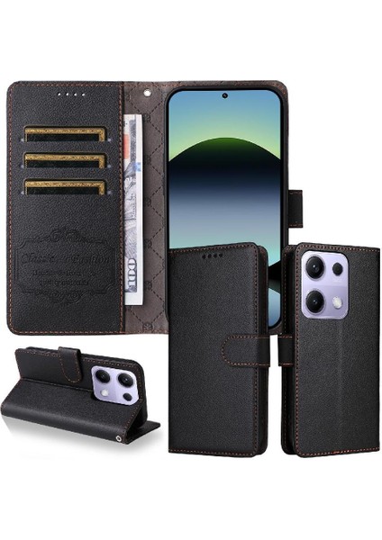 Xiaomi Redmi Note 13 Pro 4g Cüzdan Kablosuz Şarj Crad Için Flip Case (Yurt Dışından)