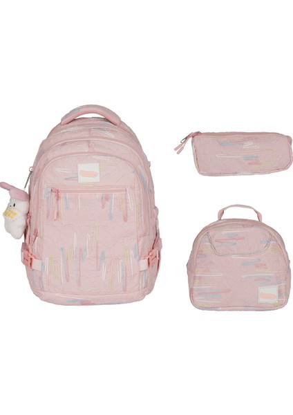 Ithal Pembe Üçlü Set Çocuk Ilkokul Çantası 1430