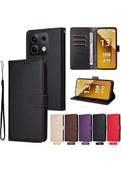 Xiaomi Redmi Note 13 5g Crad Yuvası Kablosuz Şarj Cüzdanı Için Flip Case (Yurt Dışından) modelleri