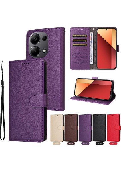 Xiaomi Redmi Note 13 4g Crad Yuvası Cüzdan Manyetik Araç Montajı Için Flip Case (Yurt Dışından)