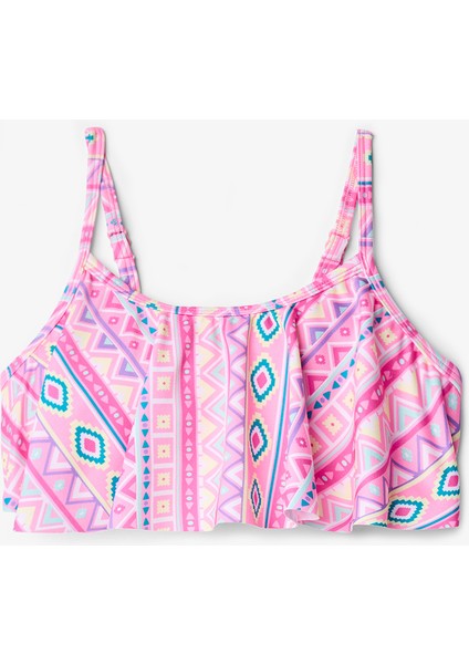 Kız Çocuk Etnik Desenli Fırfırlı Texas Halter Bikini Takımı fiyatları