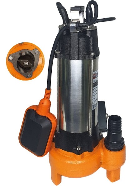 Foseptik Drenaj Logar Atık Dalgıç Su Pompası Motoru Bıçaklı Öğütücülü Şamandıralı