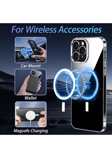 iPhone 13 Pro Uyumlu Kamera Korumalı Magsafe Wireless Şarj Özellikli Şeffaf Silikon Kılıf
