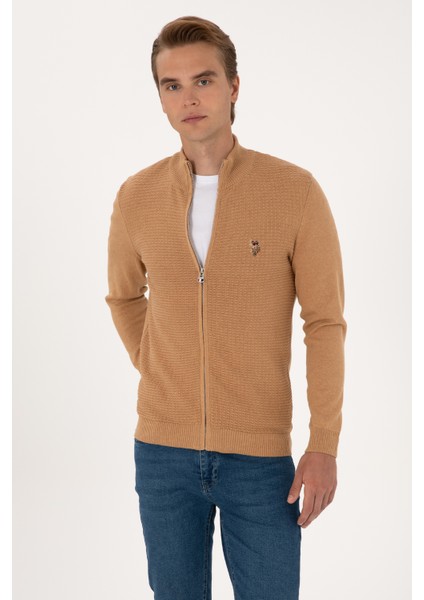 Erkek Camel Melanj Hırka (Triko) 50288871-VR122