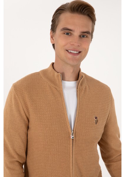 Erkek Camel Melanj Hırka (Triko) 50288871-VR122 fiyatları