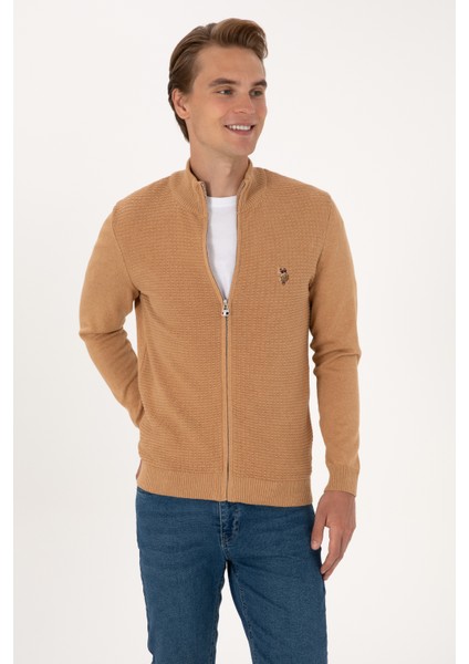 Erkek Camel Melanj Hırka (Triko) 50288871-VR122 modelleri