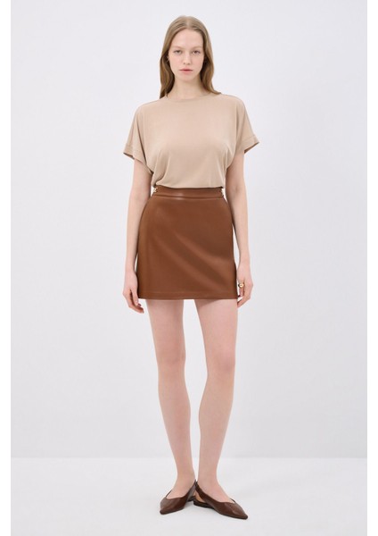 Cepli Deri Etek Camel 12743061003