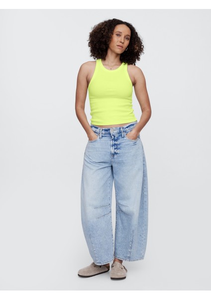 Kadın Açık Sarı Ribana Crop Atlet fırsatları