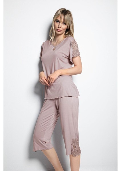 19180 Kadın Vizon Kapri Takım