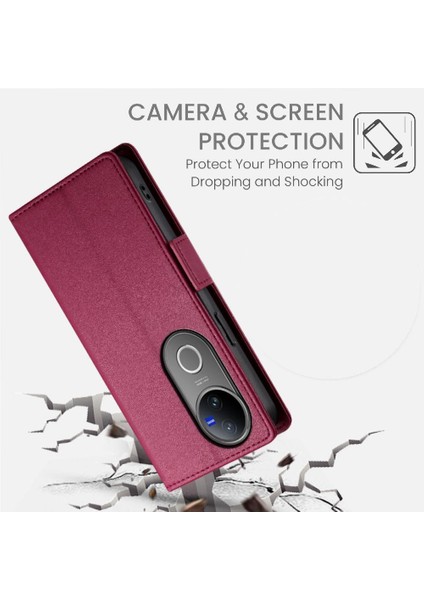 Vivo V50 5g Günlük Kullanım Için Flip Case Kart Yuvaları Flip Iş Cüzdan (Yurt Dışından) fırsatları