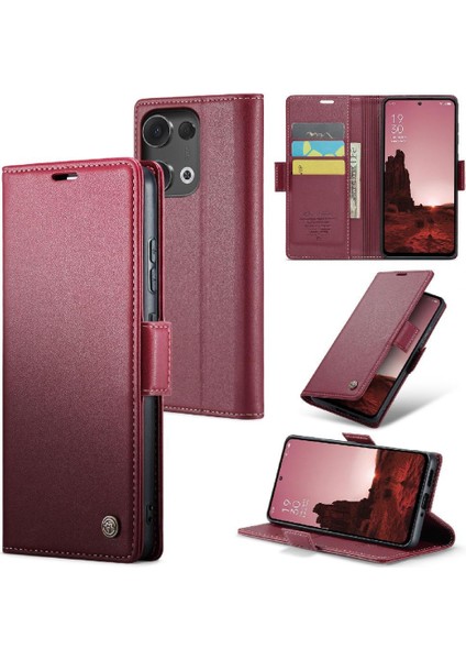 Oppo Reno 13 5g Darbeye Dayanıklı Durumda Anti Dolandırıcılık Kickstand Cüzdan Için Flip Case (Yurt Dışından)