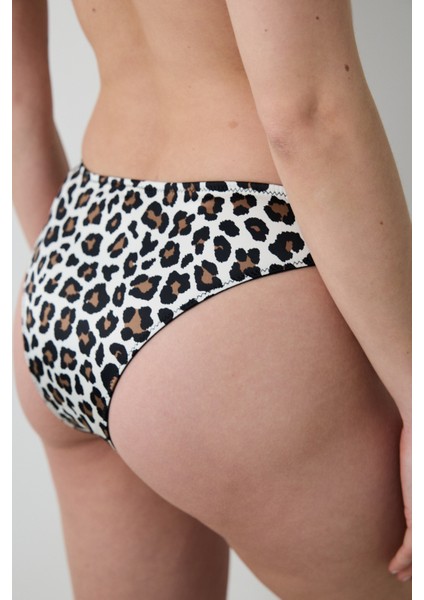 Saten Leopard V Shape Çok Renkli Brazilian Külot fiyatları