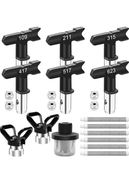 15 Parça Havasız Boya Püskürtme Ucu Seti, Tersinir Nozul Uçları (Yurt Dışından)