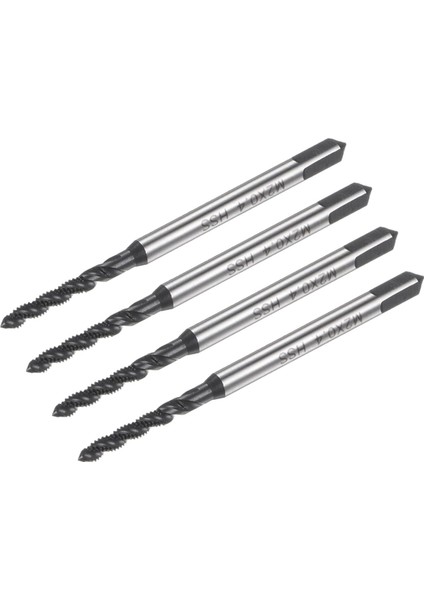 4 Adet Spiral Flüt Dişli Kılavuz, M2 x 0.4 Kaplamalı Metrik Vidalı Kılavuz (Yurt Dışından)