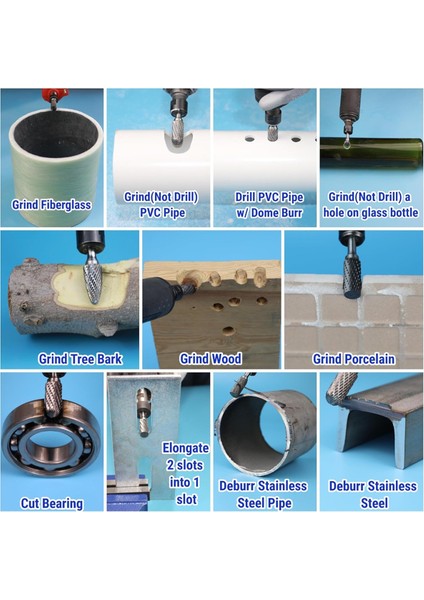 Metal Kaynak Beton Taş Ahşap Gravür Için Karbür Freze Seti (Yurt Dışından) modelleri