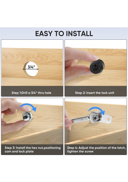 Anahtarlı Dolap Kilidi, 5/8 Inç Ağır Hizmet Tipi Boru Kam Kilidi (Yurt Dışından) fırsatları