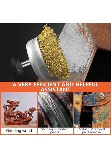 Pirinç Tekerlek Bardak Fırça Seti 8 Parça, Pirinç Tel Fırça Seti, Sarı (Yurt Dışından) fırsatları