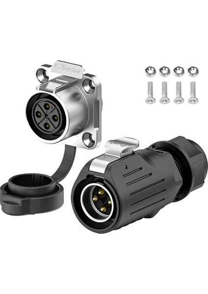 Endüstriyel Konnektör IP68 Hızlı Takmalı Dairesel Konnektör (4 Pin) (Yurt Dışından)
