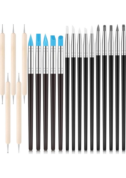 20 Adet Silikon Kil Heykeltıraşlık Aleti Kil Şekillendirme Modelleme Aletleri (Yurt Dışından)