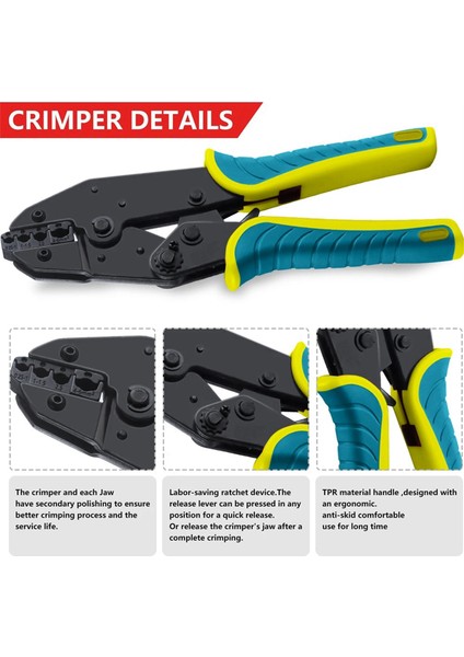 Sıkma Pensesi Kelepçe Aletleri Kapak/eş Eksenli Kablo Terminalleri Takımı 9 Inç 40J (Yurt Dışından) fırsatları