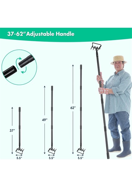 62 Inç Uzunluğunda Üzengi Çapası Bahçe Aletleri Yabani Ot Temizleme Için Kültivatör, (Yurt Dışından) indirimleri