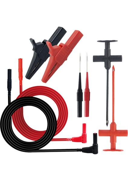 Timsah Klipsli, Delinme Probu ile Multimetre Test Uçları Kiti (Yurt Dışından)