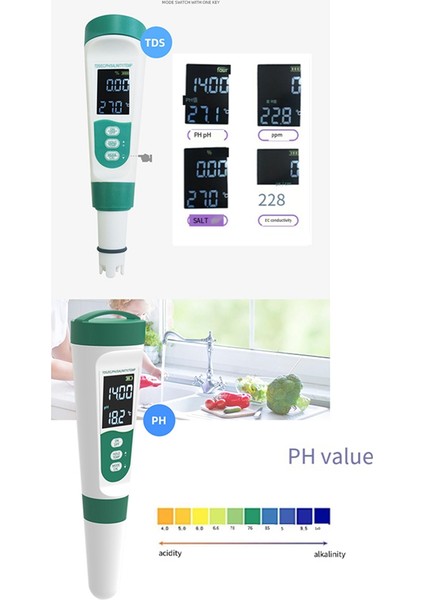 5'i 1 Arada Tds Ölçer Ph Test Cihazı Ph/tds/ec/tuz/sıcaklık Test Cihazı (Yurt Dışından) fırsatları