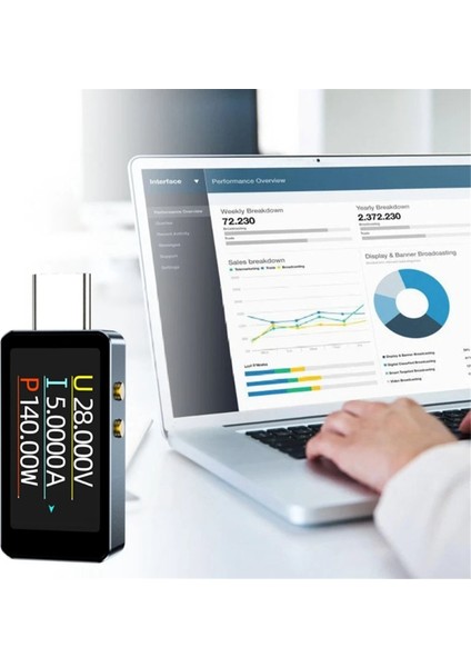 Gerçek Zamanlı Voltaj ve Akıma Sahip Yeni Taşınabilir USB Type C Test Cihazı (Yurt Dışından) indirimleri