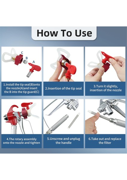 Tersinir Havasız Sprey Boya Ucu Nozulları (Yurt Dışından) indirimleri