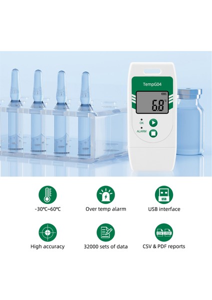 Sebze Laboratuvarı Soğuk Için TEMPG04 USB Sıcaklık Veri Kaydedici (Yurt Dışından) fırsatları