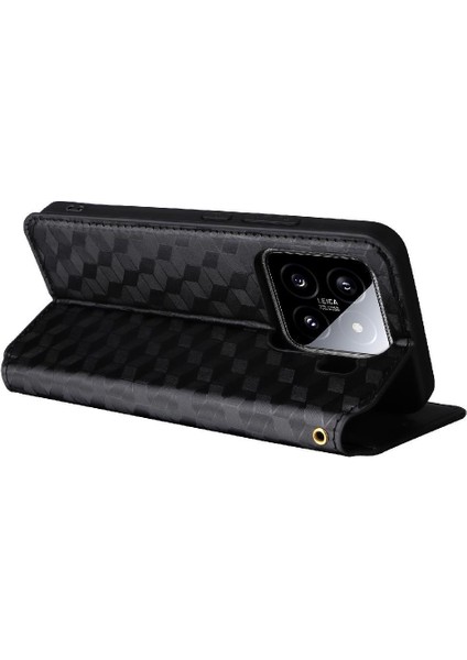 Xiaomi 15 Kart Yuvaları Tutucu Pu Deri 3D Desen Manyetik Için Flip Case (Yurt Dışından) modelleri
