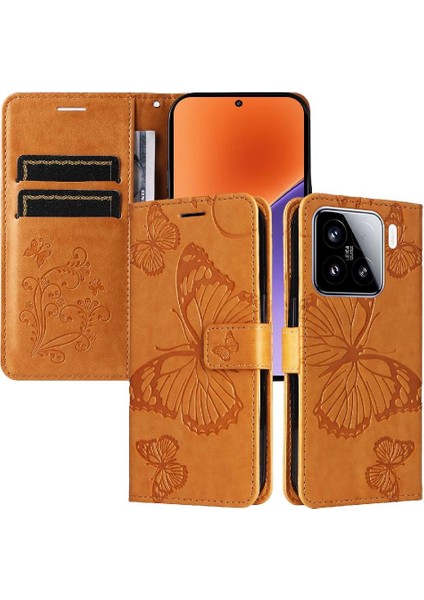 Kart Yuvası Standı Manyetik Kapak Pu ile Xiaomi 15 Flip Kickstand Için Kılıf (Yurt Dışından) modelleri